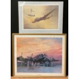 J W Mitchell, after, a print, Battle of Britain Memorial Flight, 35.5cm x 50cm; another, Terence