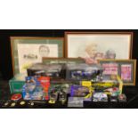 Model Cars and Motorabilia - a Mattel Hot Wheels Racing Jordan 199, Damon Hill model, boxed; a Corgi