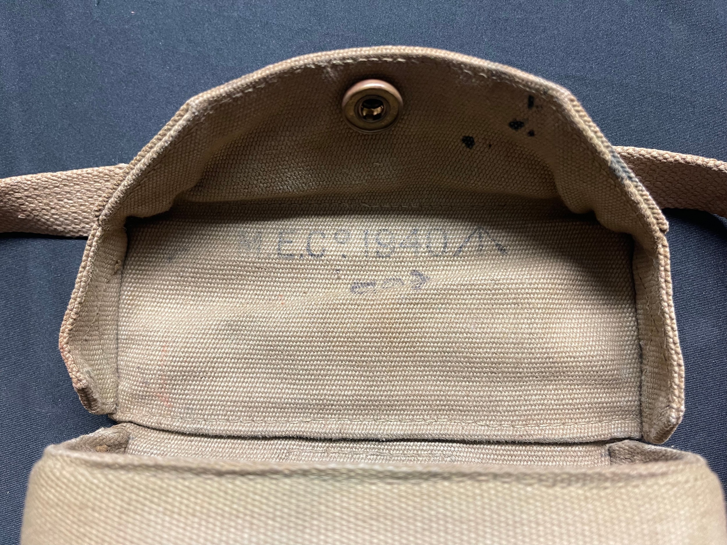 WW2 British items: Pre war Binoculars marked "Special 56065" and "RA 5 25"and 1937 pattern webbing - Image 2 of 13