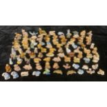 A large collection of Wade Whimsies, various animals, approximately 102