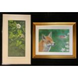 Pictures and Prints - Nick Proctor, Fox and Butterfly, signed, mixed media, 30cm x 40cm; Terence