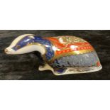 A Royal Crown Derby paperweight, Moonlight Badger, Collector's Guild exclusive, 21st anniversary