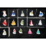 A set of eleven Royal Doulton miniature figures, Christine, Annabel, Elaine, Margaret, Buttercup,