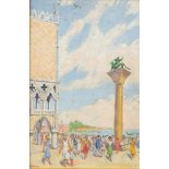Italian School (20th century) Impressionist Scene, St Mark's Square, Venice indistinctly signed, oil
