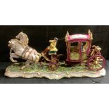 An Italian Naples/Capo-di-Monte group by Luigi Fabris, The Carriage, approx. 50cm