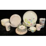 A Spode Morris & Co. Strawberry Thief pattern water jug, 16cm; a set of four Spode Morris & Co. Pure