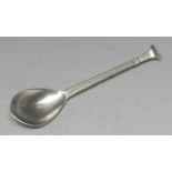 Guild of Handicraft - an Arts and Crafts silver spoon, canted rectangular seal top, rat tail bowl,