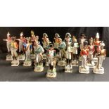 An Italian Naples/Capo-di-Monte set of Napoleonic soldiers, officers, assorted dress, approx.