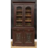 A late Victorian library bookcase, 205.5cm high, 108cm wide, 46cm deep, c.1890