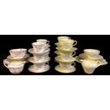 A Royal Doulton Art Deco octagonal tea service for six, pattern H3917, comprising cake plate,