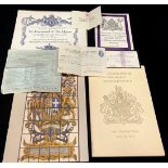 Royal Memorabilia - an invitation to the Funeral of Her Majesty Queen Mary, an Order of Service,