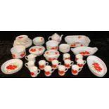 A Wedgwood Susie Cooper design Cornpoppy pattern part dinner and tea service comprising dinner