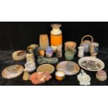Studio Pottery - a collection of studio pottery including vases, plates, boxes, etc, some Crich