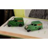 Tri-ang Minic (Lines Brothers) tinplate and clockwork 2M Ford light van, dark green body with decals
