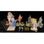 A set of six Franklin Mint Geisha figures, designed by Manabu Saito, including Mariko Princess of