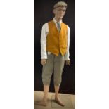 Advertising - a mid 20th century full size shop display mannequin, as a Gentleman, painted composite
