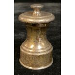 A silver pepper mill, Birmingham 1912