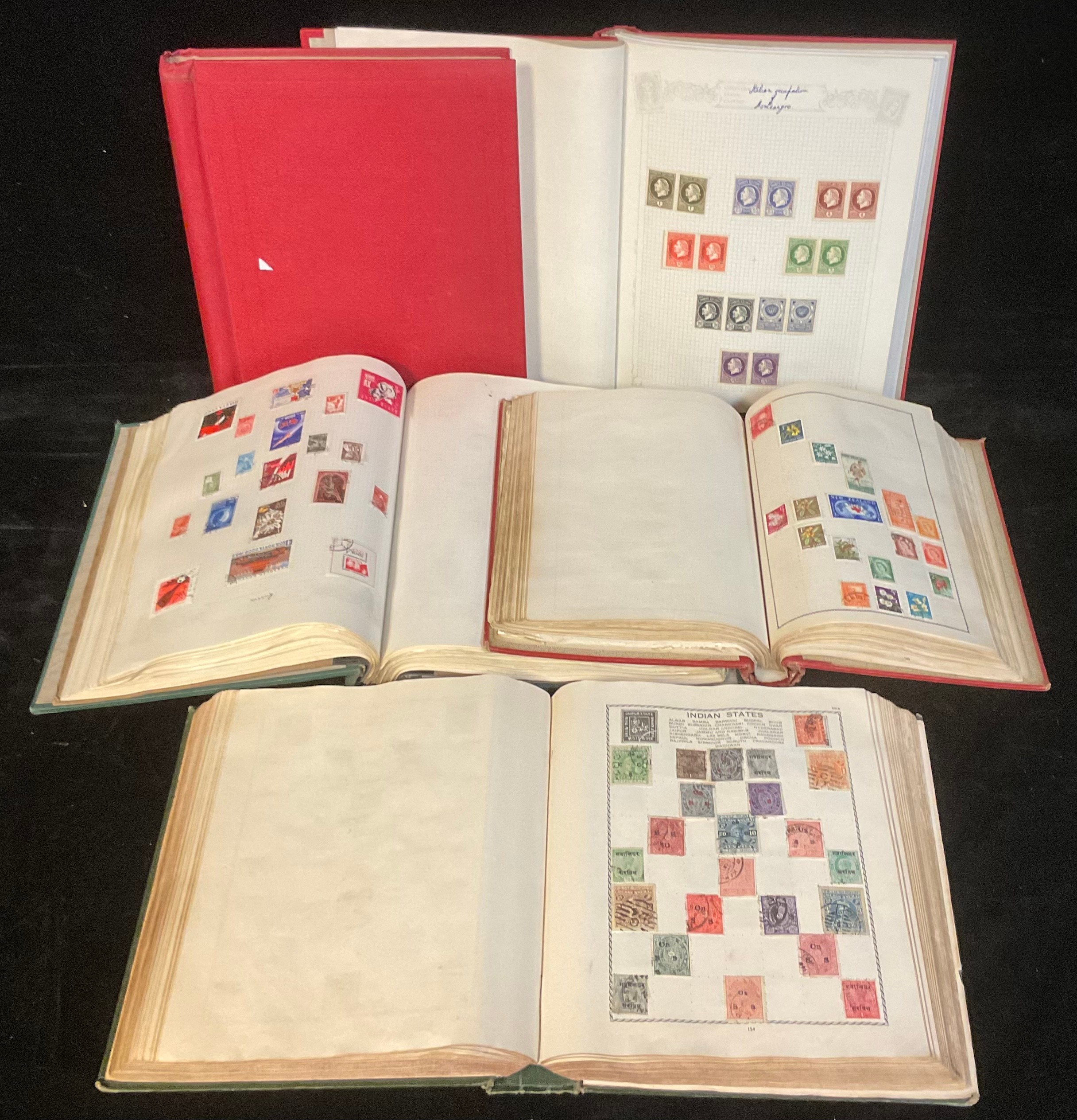 ***LOT WITHDRAWN***Stamps - five stamp albums, three bulging with stamps, early Triumph with mint