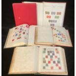 ***LOT WITHDRAWN***Stamps - five stamp albums, three bulging with stamps, early Triumph with mint