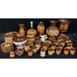Skegness Pottery - a large vase, 35cm, pedestal vase, lamp base, fruit bowl, casserole dish,