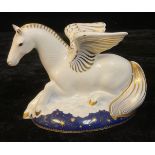 A Royal Crown Derby paperweight, Pegasus, Mythical Beasts, designed by June Branscombe, Govier's