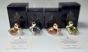 A Royal Crown Derby paperweight, Bakewell Duckling, Sinclairs exclusive commission, gold stopper,
