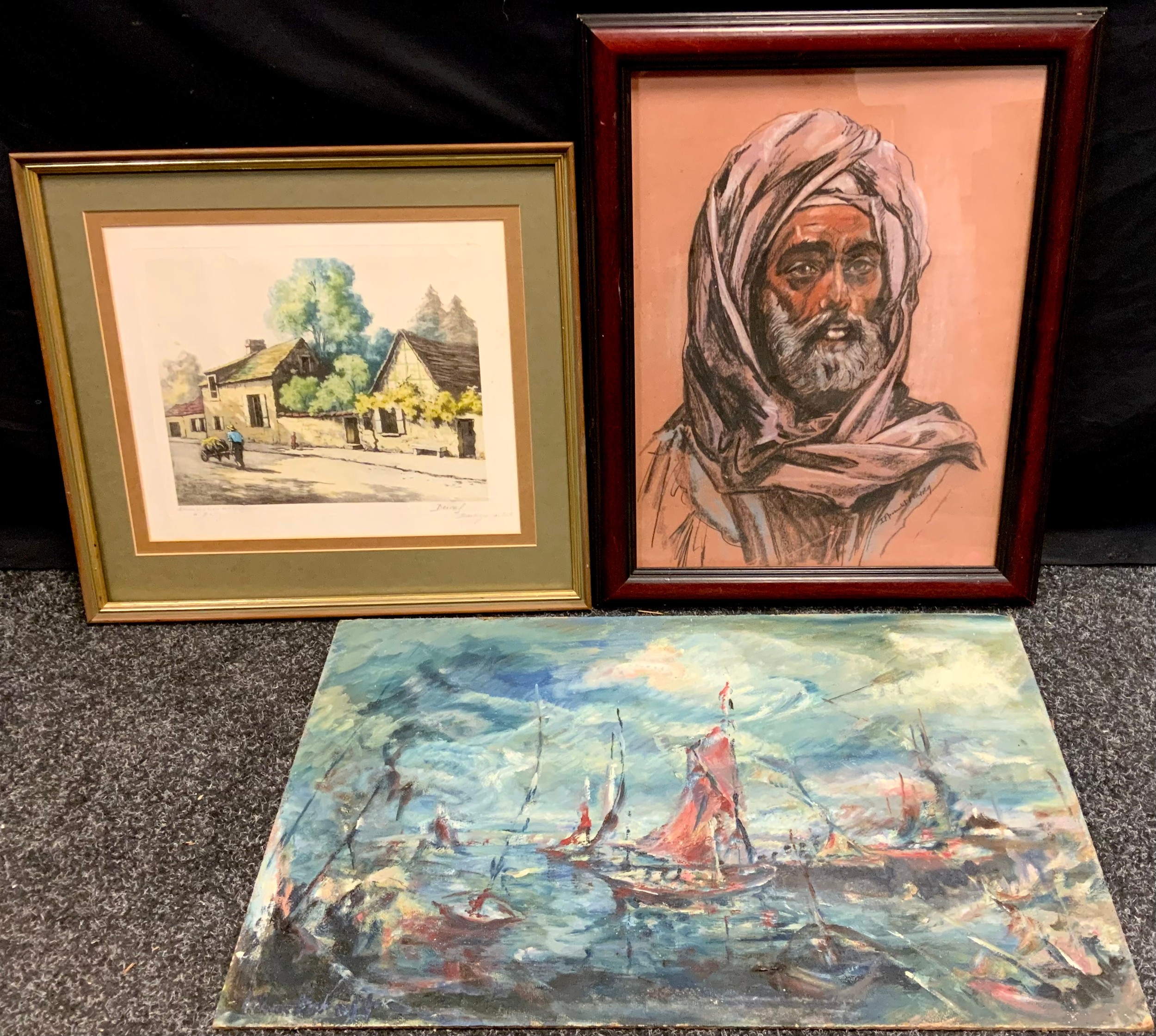 James Arundel Massey (20th century) Arabian Tribesman, signed, pastel, 42cm x 32cm; Impressionist