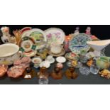 Ceramics - Limogue plates, miniature comport, trinket box etc; pair of Poole Ophelia pattern