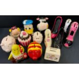 Novelty Money Boxes - Donald Duck, BTs Busby, Love Heart, cupcake etc