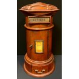 A reproduction Vintage Country House desk top letter / post box, turned and carved hardwood, 42.