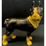 A cast iron model of French bull dog, 20cm tall