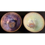 A miniature Wedgwood Fairyland lustre bowl, pattern No Z4825, 5.7cm diameter; another No Z 4829,