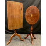 A George III mahogany tilt-top pedestal table, rounded rectangular top, tripod base, 71.5cm high x