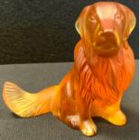 Lalique - a Chinese New Year figure, 2006, Amber Dog, seated, signed, No 315/888, 12cm high