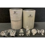 Swarovski crystal animals - large Seal, 7646, Pig, 7638, Snail, 7648, Squirrel 7662, Dachshund 7672,