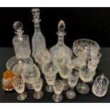 Glass - a Mdina glass vase; Edinburgh crystal glass decanter; others ships etc; brandy balloons etc