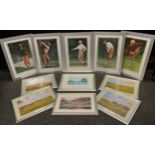 Glen Green, after, set of five, The Art of Golf, colour prints, 62cm x 42cm; others St Andrews,