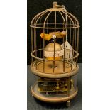 A reproduction birdcage timepiece/clock, mechanical movement, 18cm tall
