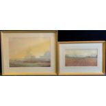 Alastair Paterson, Misty morning, Cley-next-the-sea, signed, watercolour, 25.5cm x 35.5cm; Mrs