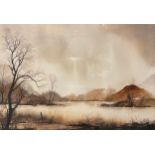 Brummell Smith, 'The Flooded Fields', signed, watercolour, 48cm x 70cm.