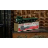 Dinky Supertoys 502 Foden flast truck, 1st type green cab and flat truck with silver flashes,