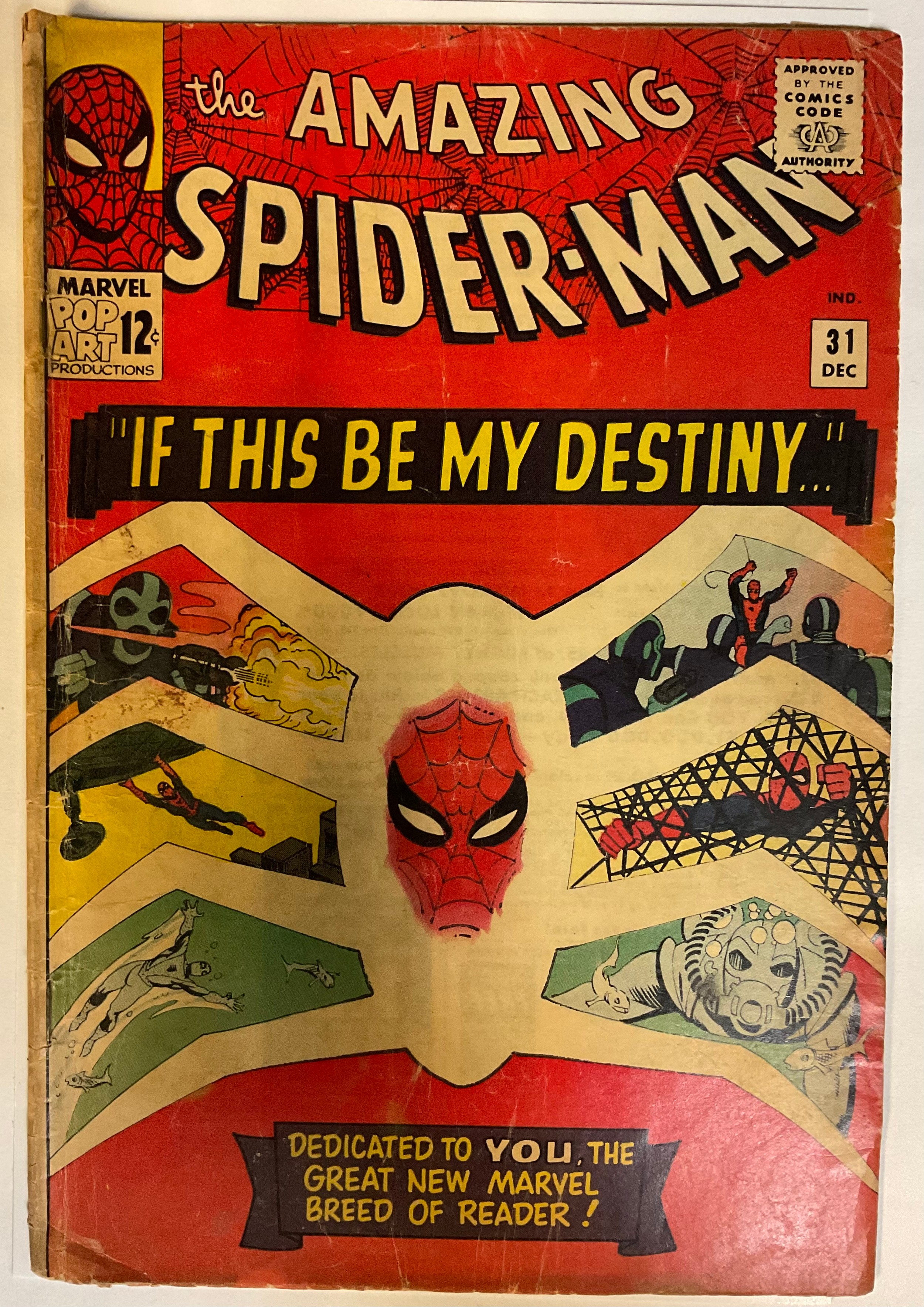 The Amazing Spider-man #31 (1965). Low grade. Written by Stan Lee, art by Steve Ditko. 1st