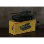 Dinky Toys (France) 80C Char A.M.X. 13 tonnes, military green body, black rubber tracks, boxed