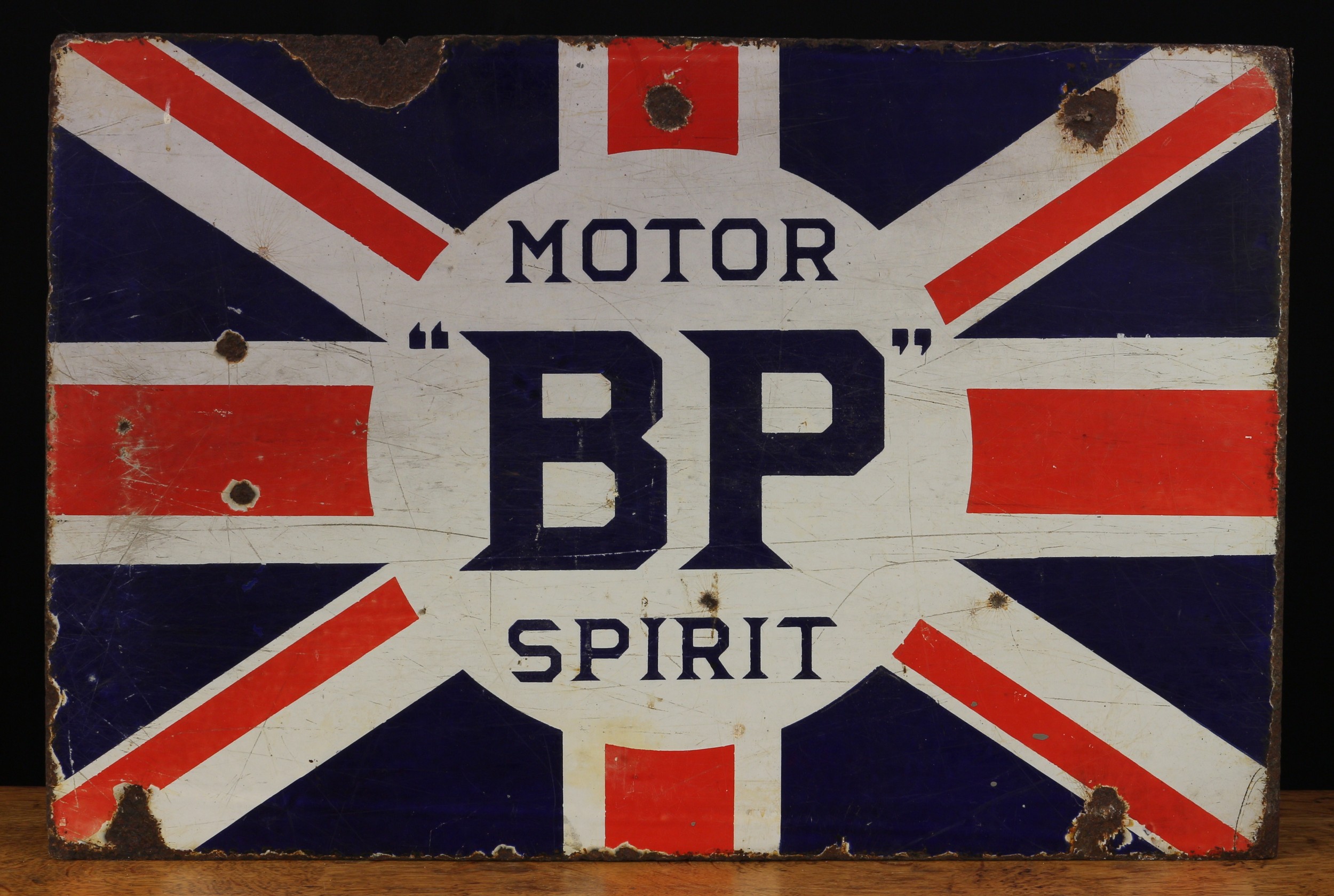 Advertising, Automobilia Interest - a rectangular shaped double sided flanged enamel sign, cobalt - Image 2 of 3