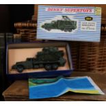 Dinky Supertoys (France) 884 Camion Militaire Brockway avec Pont de Bateaux, military green body,