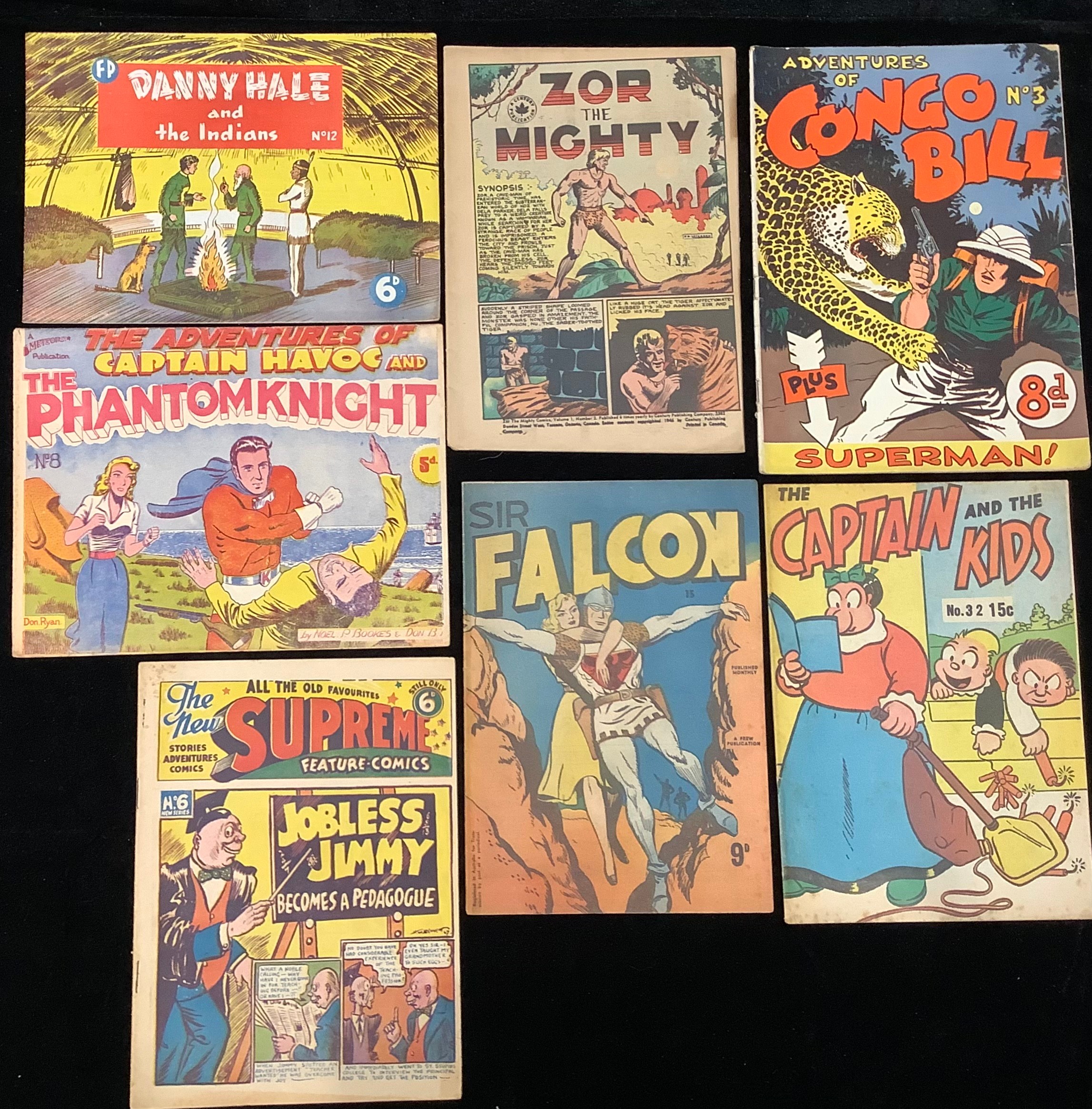 7, Golden Age International comics. (Australia, Canada, New Zealand). Sir Falcon #15 (1956). Zor The