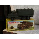 Dinky Toys (France) 824 Camion Militaire "Gazelle" Berliet, military green cab and body with plastic