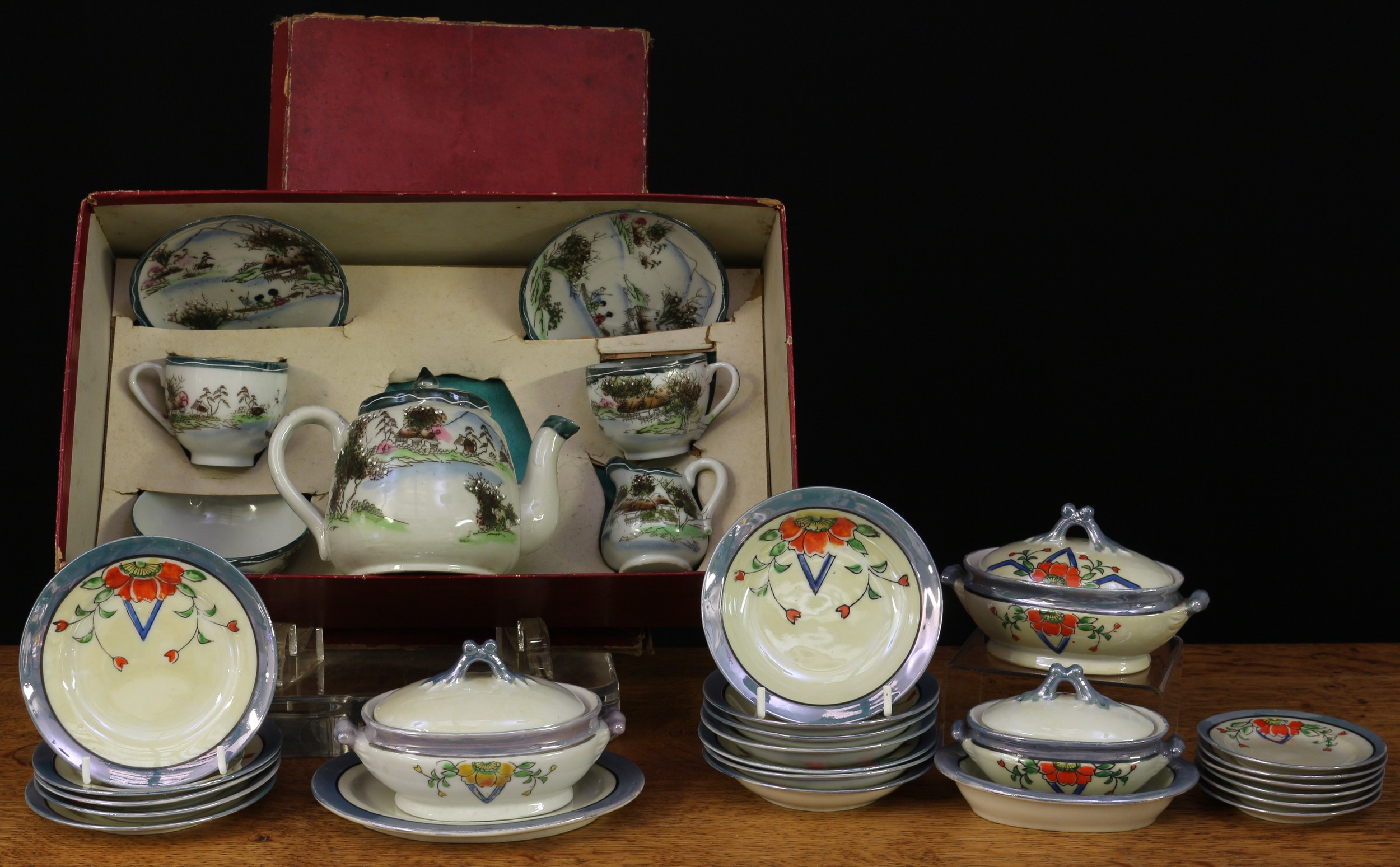 Juvenalia and Memories of Childhood - an early 20th century Art Deco style child's part tea service, - Image 2 of 2