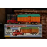 Dinky Supetoys (France) 36B Tracteur Willéme et Semi-Remorque Bachée, red cab, orange and red