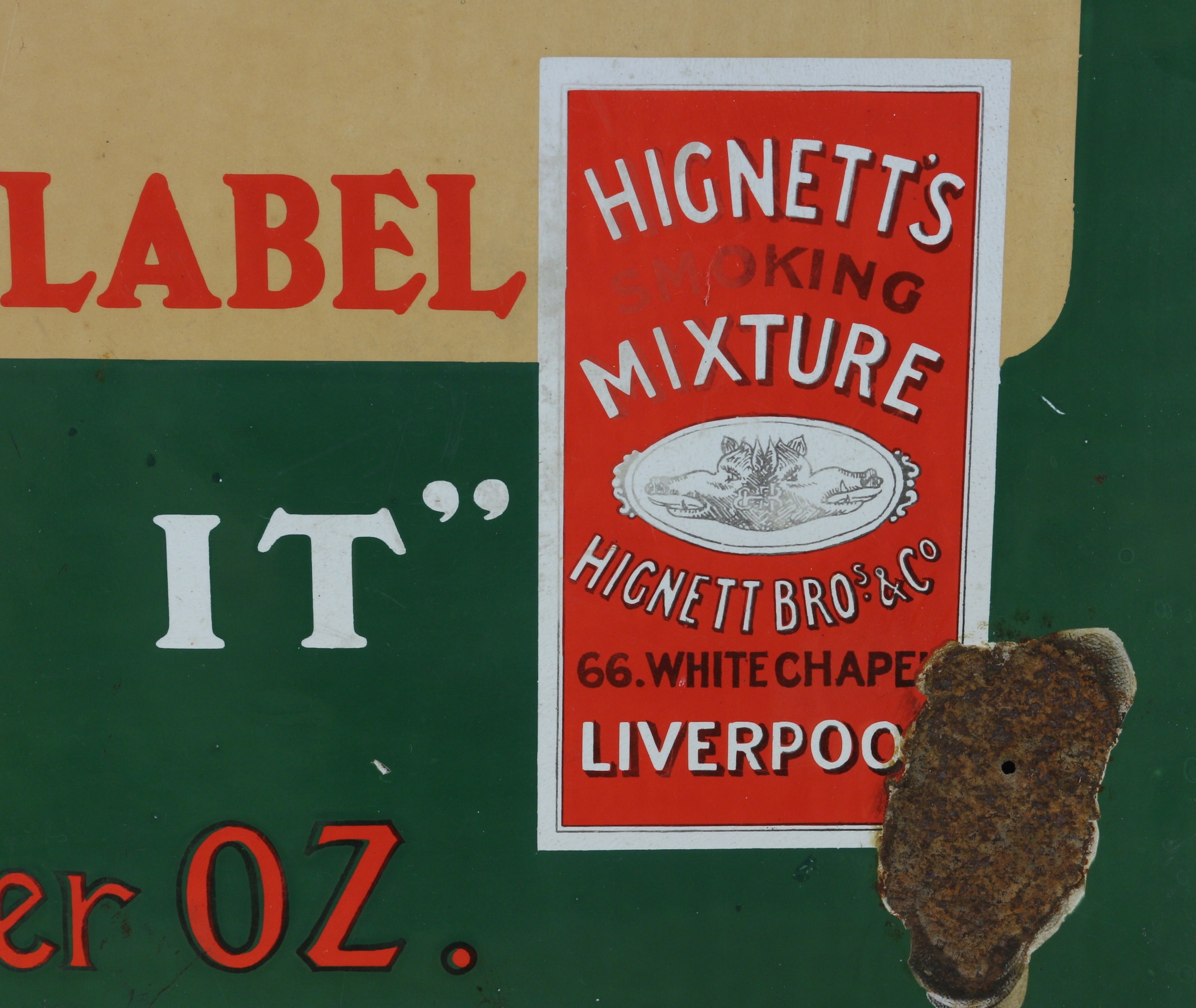 Advertising, Tobacciana and Smoking Interest - a square shaped single sided pictorial enamel sign, - Image 2 of 3